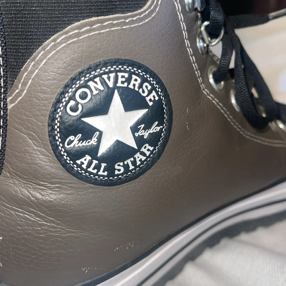 Converse Chuck Taylor All Star High Top Sneakers in Olive Green and Black - Picture 4 of 9